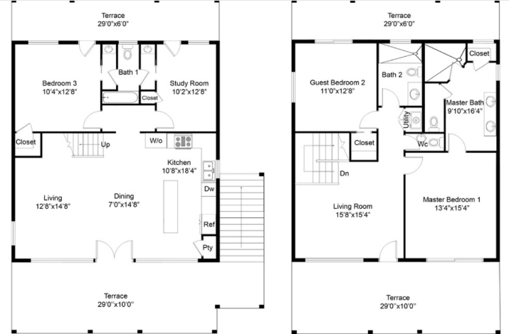 Compact Coastal floor plan - Layout 3